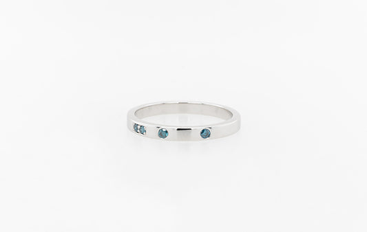 Wedding Ring with Treated Blue Diamonds