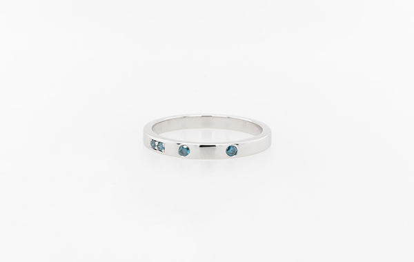 Wedding Ring with Treated Blue Diamonds