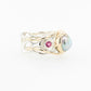 Pearl & Pink Tourmaline 2-Tone Coral Ring