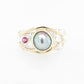 Pearl & Pink Tourmaline 2-Tone Coral Ring