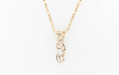 Keshi Coral Diamond Pendant