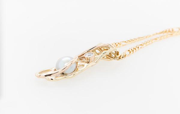 Keshi Coral Diamond Pendant