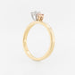 Engagement Ring Small Cluster White and Pink Diamonds