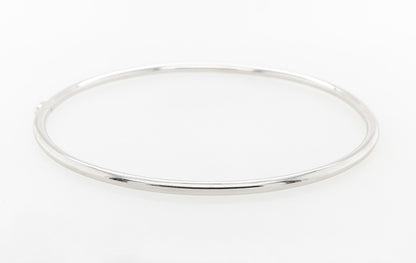 Gold Bangle White Solid Round 2.5mm