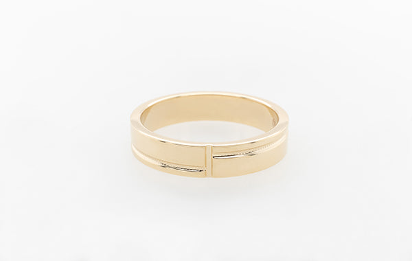 Wedding Ring Gents Faceted