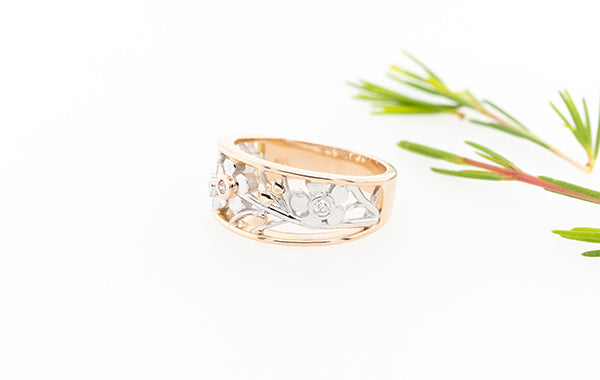 Geraldton Wax Pink Diamond Ring