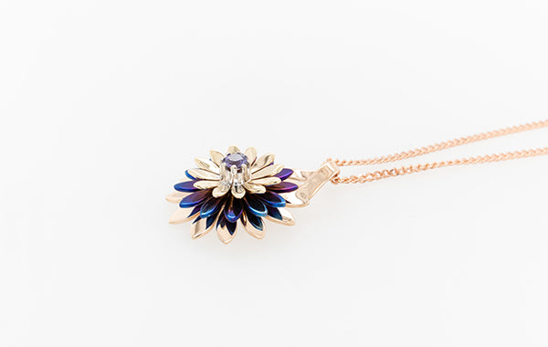 Everlasting Flower Purple Sapphire Pendant
