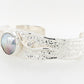 Embossed SS Mabe Cuff 2x0.06ct Dia