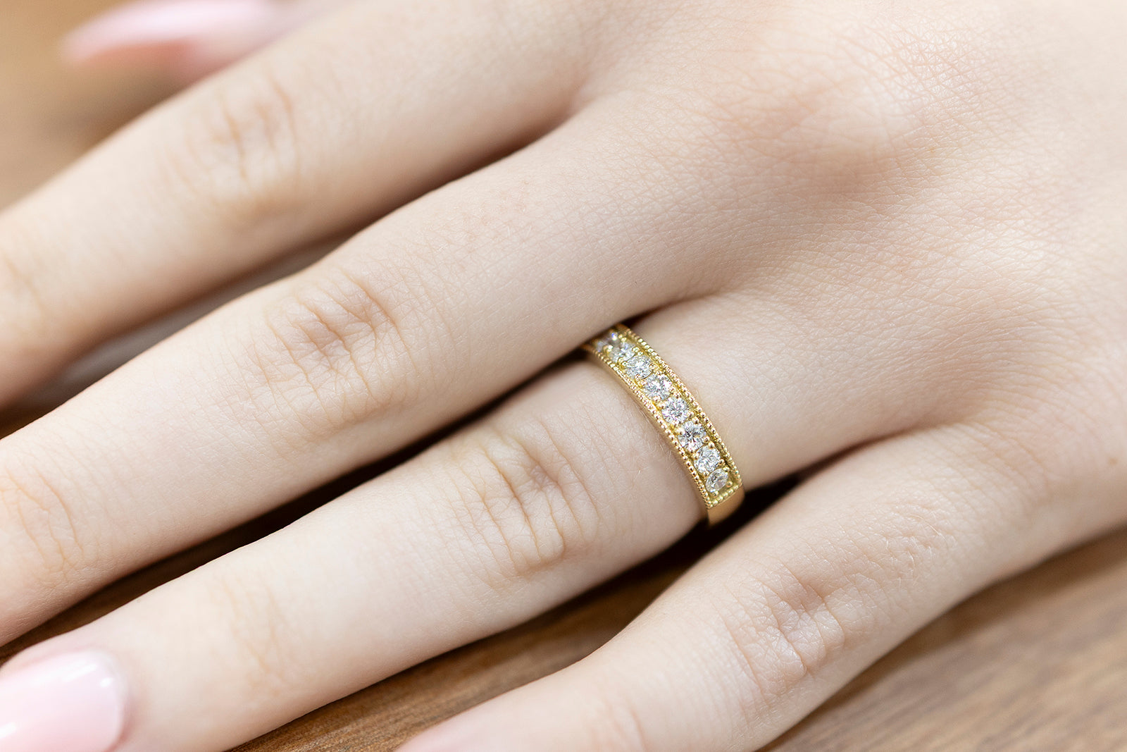 Wedding Ring Diamond Millgrain 2