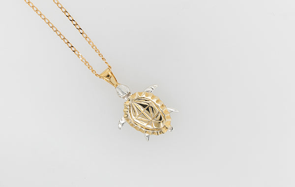 Turtle Two-Tone Carved Pendant