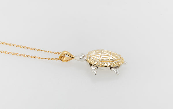 Turtle Two-Tone Carved Pendant