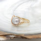 Pearl & Diamond Split Shank Ring 