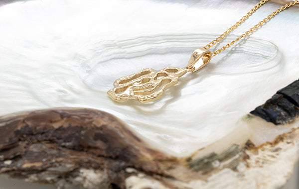Coral Diamond Pendant