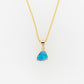 Opal Plain Blue and Gold Pendant