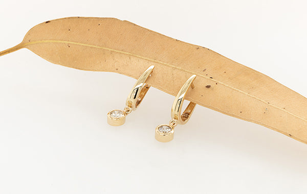 Diamond Champagne Huggy Earrings