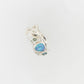 Opal ring with Green Sapphire and Light Blue Toaz
