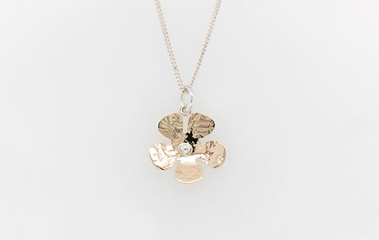 Geraldton Wax Embossed Large Flower Pendant