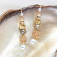 French Knitted Embossed South Sea Pearl Earrings
