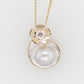 Geraldton Wax Mabe Pearl & Pink Sapphire pendant