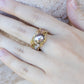 French Knitted 3 Tone Diamond & Pearl Ring