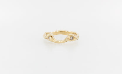 Wedding Ring Molten Diamond Fitted