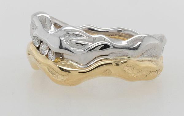Molten 18YW Gold and Dia Gents Ring