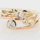 Seaweed 9ct Yellow and Rose with 3 x Diamond Ring 
