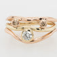 Seaweed 9ct Yellow and Rose with 2x Champ 1x Diamond Ring 