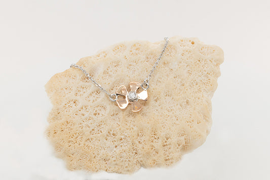 Geraldton Wax Diamond Two Toned Necklace