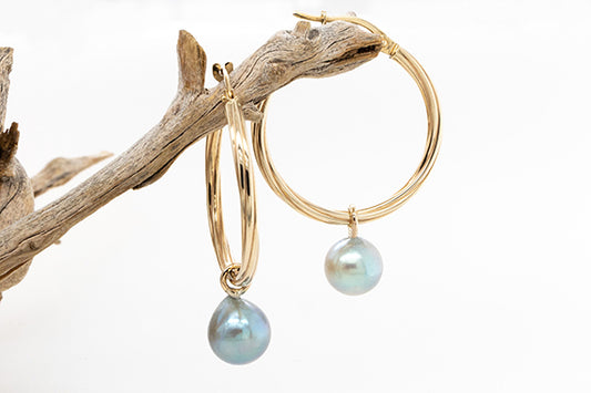 Abrohlos Pearl Twisted Hoop Earrings