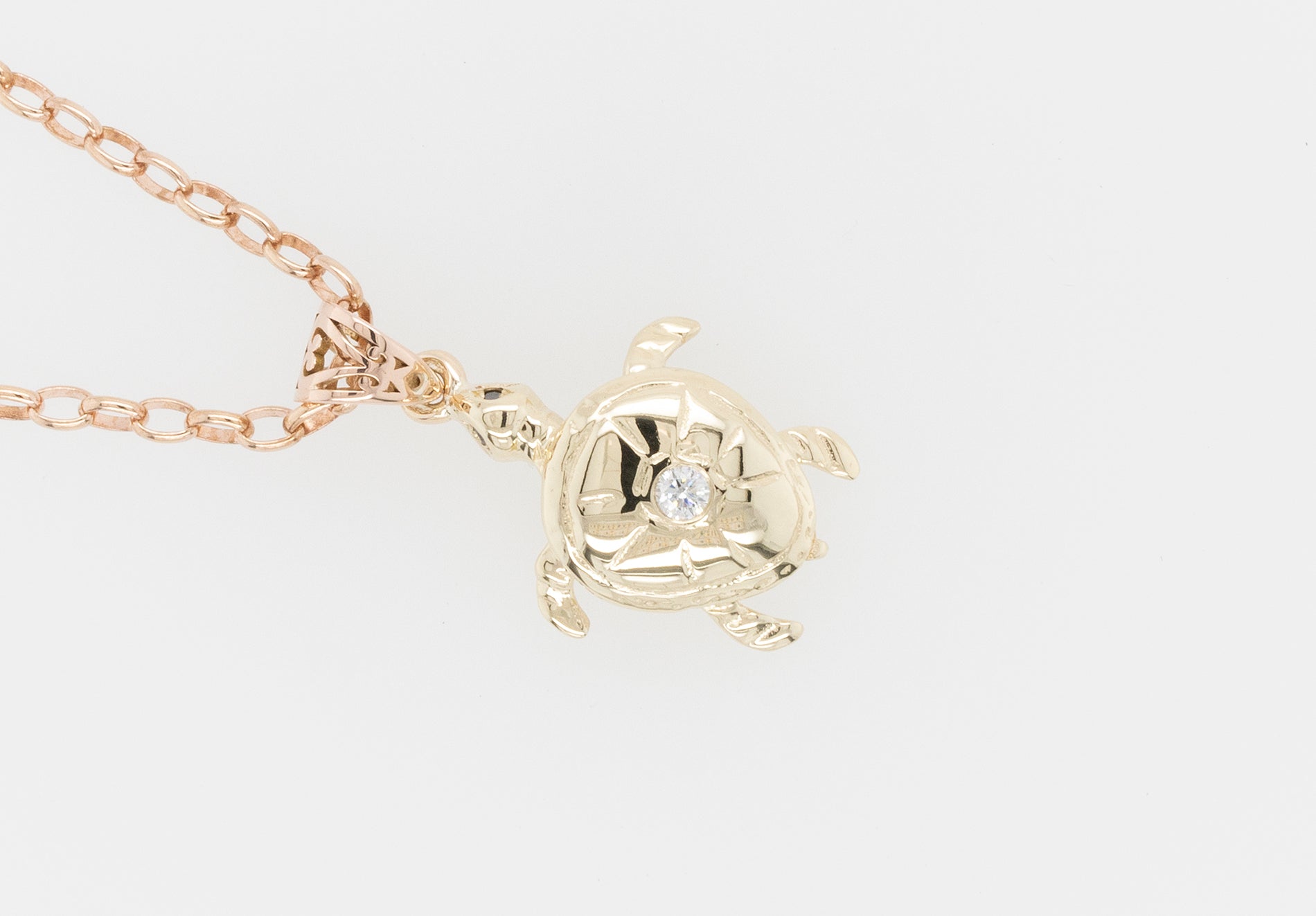 Turtle Small Two-Toned Diamond Pendant