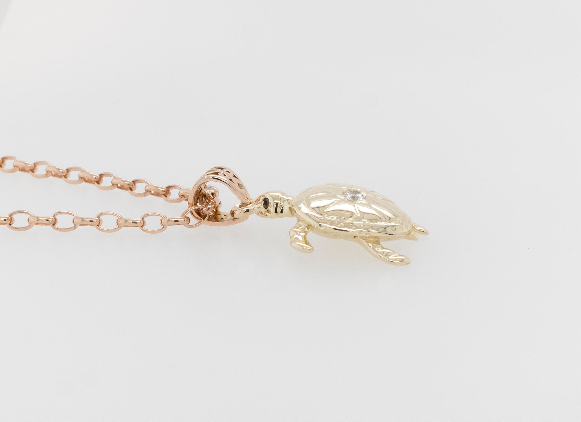 Turtle Small Two-Toned Diamond Pendant
