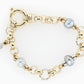 Pearl & Keshi Belcher Two Tone Bracelet 