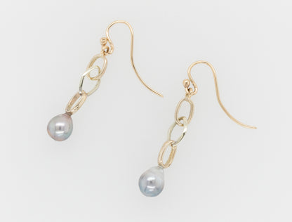 Abrolhos Island Two-toned Drop Pearl Earrings