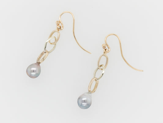 Abrolhos Island Two-toned Drop Pearl Earrings