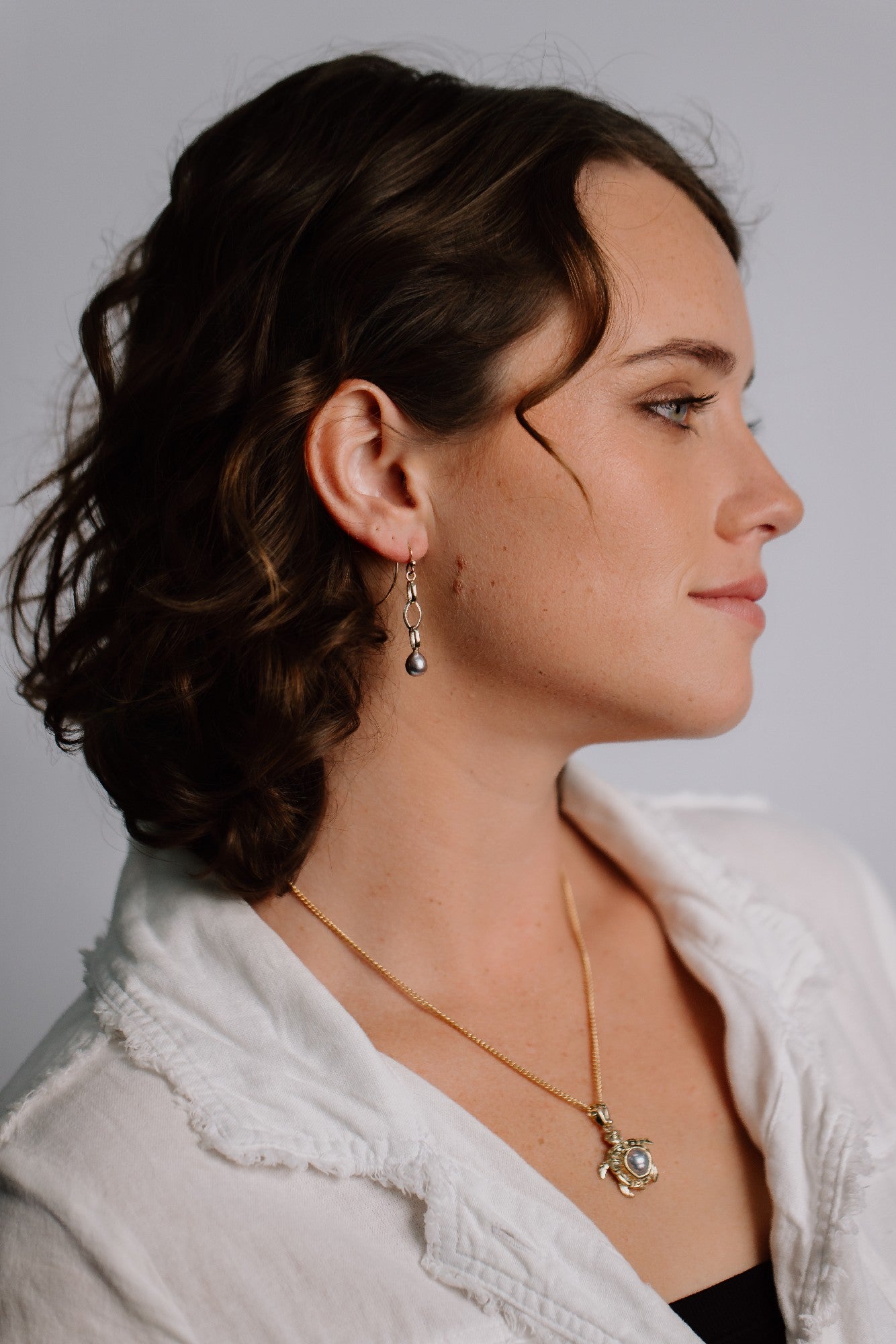 Abrolhos Island Two-toned Drop Pearl Earrings