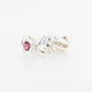 Geraldton Wax Bud Hand Engraved Pink Tourmaline Ring SS