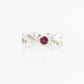 Geraldton Wax Bud Hand Engraved Pink Tourmaline Ring SS