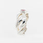 Geraldton Wax Bud Hand Engraved Pink Tourmaline Ring SS