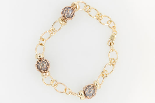 Abrolhos Island Pearl Knitting Two-toned Bracelet 9YR