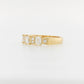 Emerald Cut, Round Milgrain Eternity Ring 18ct yellow 