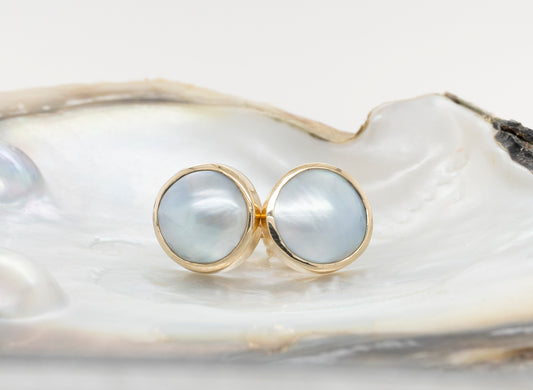 Mabe Studs 9ct YG