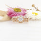 Pink & White Diamond Milgrain Engagment Ring 18RG