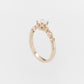 Pink & White Diamond Milgrain Engagment Ring 18RG