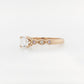 Pink & White Diamond Milgrain Engagment Ring 18RG