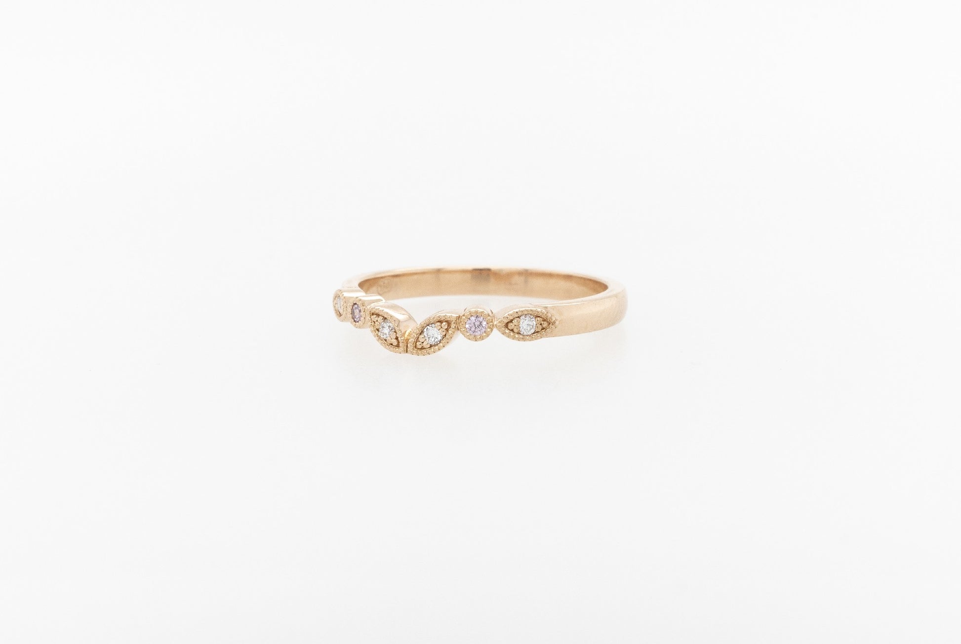 Pink & White Diamond Eternity Ring 18RG