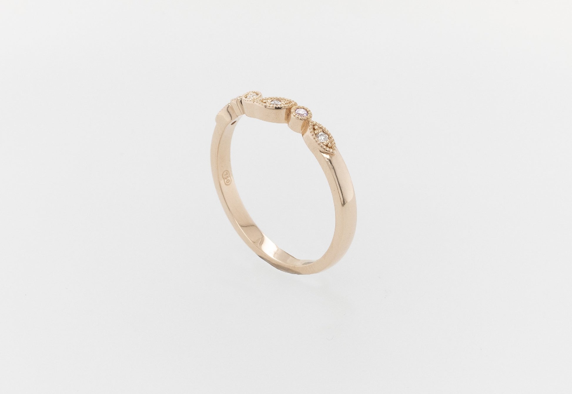 Pink & White Diamond Eternity Ring 18RG