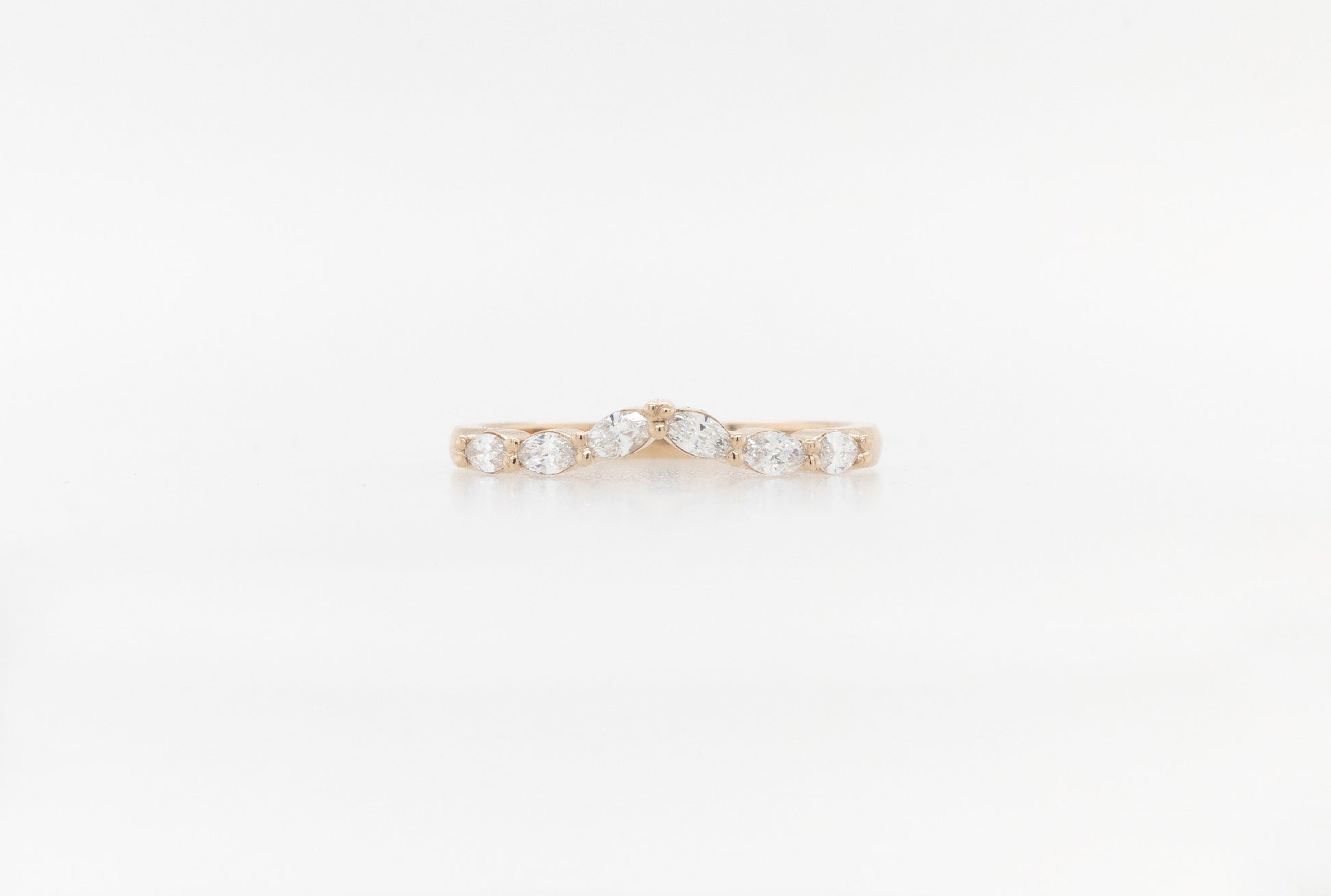 White Marquise Diamond Wedding Ring 18RG
