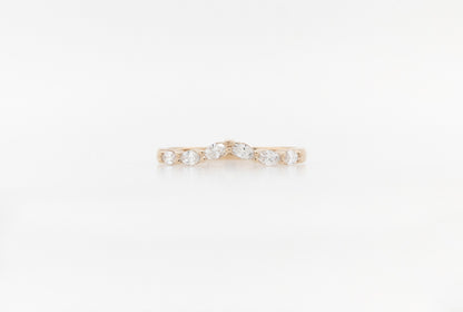 White Marquise Diamond Wedding Ring 18RG