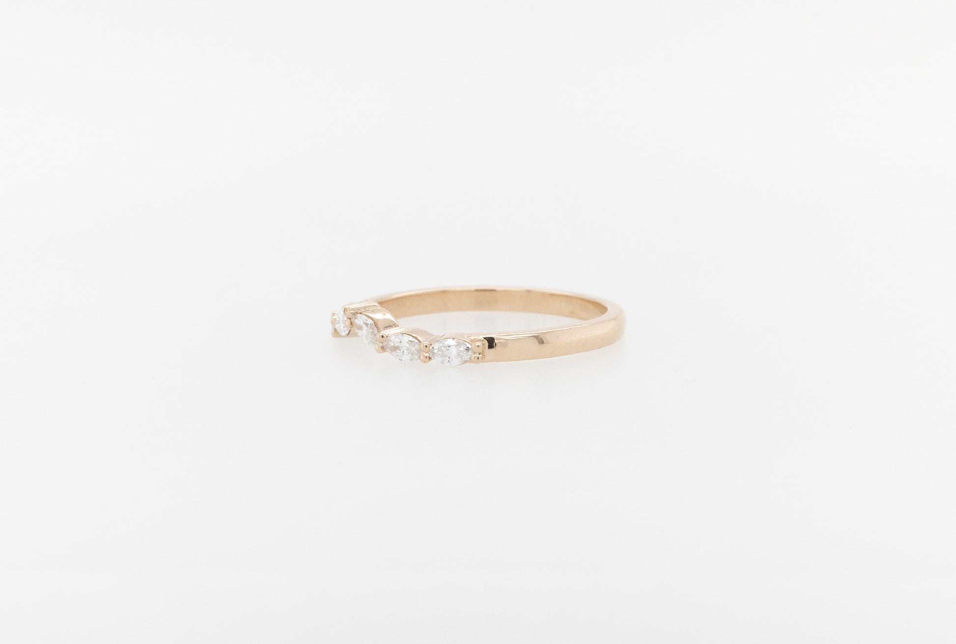 White Marquise Diamond Wedding Ring 18RG
